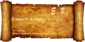 Emmert Kinga névjegykártya